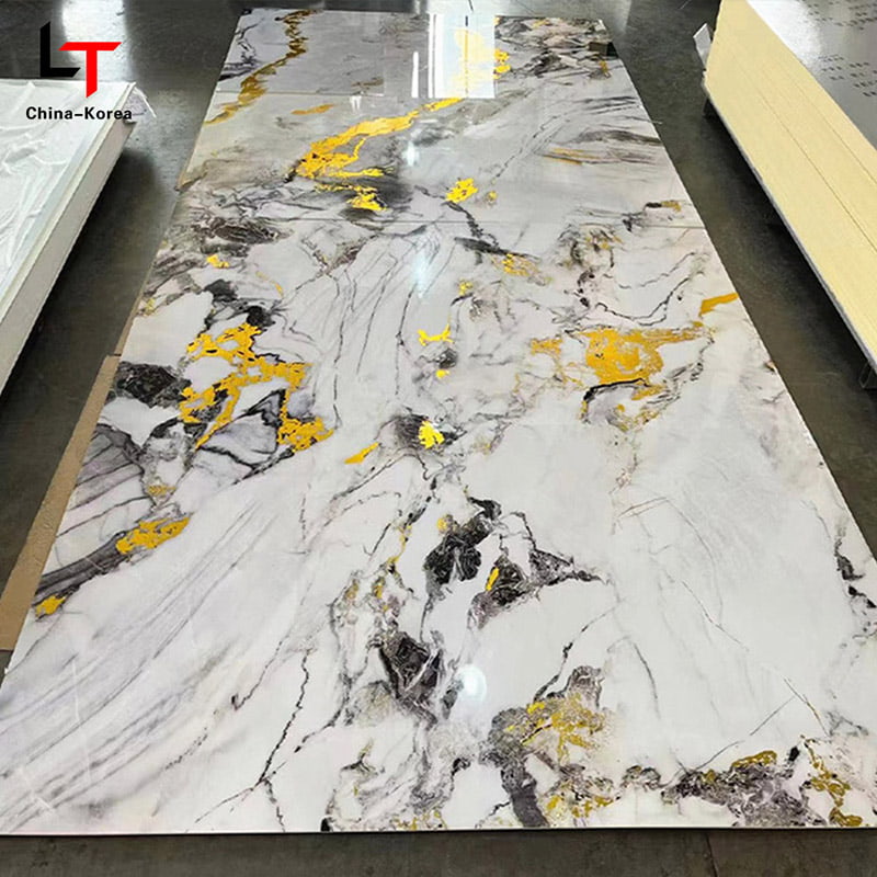 Vanntett 1220×2440mm 3mm PVC UV-plate for innvendig veggpaneldekorasjon med høyglansfinish for huskontordesigndekor