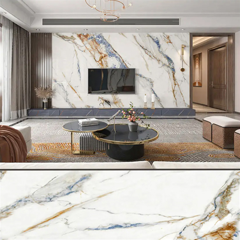 1220×2800 mm UV-belagt PVC-marmorplate for møbler og skap Lett og slitesterk dekorasjon Laminert plastveggpanel