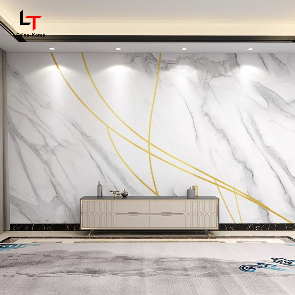 1220×2440 mm PVC-karbonkrystallpanel Vanntett brannsikker dekorativ veggkledning for innendørs utendørs med UV-belegg