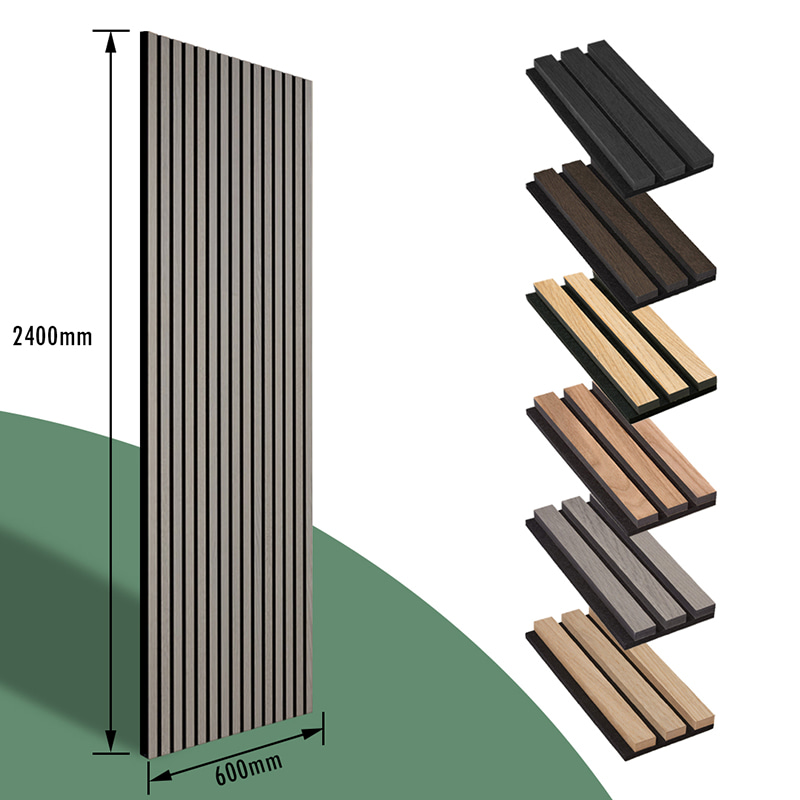 WPC Veggdekorasjon Akupanel 3D Design Interiør Polyester Akustiske Paneler Tre Lydisolering Lamell Akustiske Veggpaneler