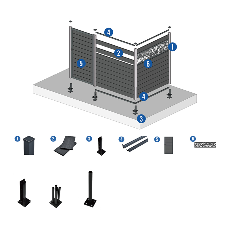 Tre Plast Kompositt Wpc Gjerde Hjem Hage Gårdsplass gjerdepaneler bedre enn vinyl Pvc gjerde Vanntett Utendørs Privacy Board Hdpe